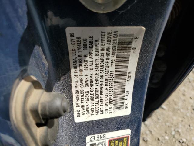 Photo 10 from auction – 2009 HONDA CIVIC EX with VIN 19XFA16819E043471