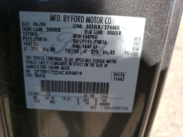 Photo 10 from auction – 2004 FORD F-150 HERI with VIN 2FTRF17224CA94819