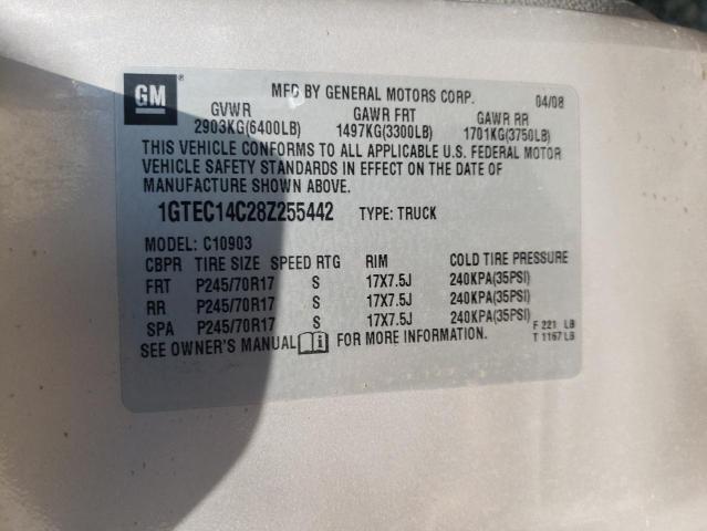Photo 10 from auction – 2008 GMC SIERRA C15 with VIN 1GTEC14C28Z255442
