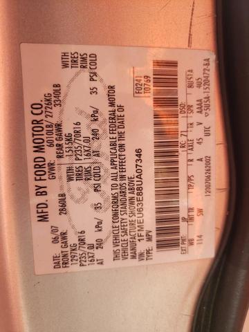 Photo 10 from auction – 2008 FORD EXPLORER X with VIN 1FMEU63E88UA07346