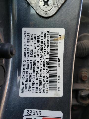 Photo 10 from auction – 2010 HONDA CIVIC LX with VIN 19XFA1F53AE025516