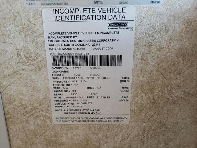 Photo 10 from auction – 2005 FREIGHTLINER CHASSIS X with VIN 4UZAAHBV55CU31282