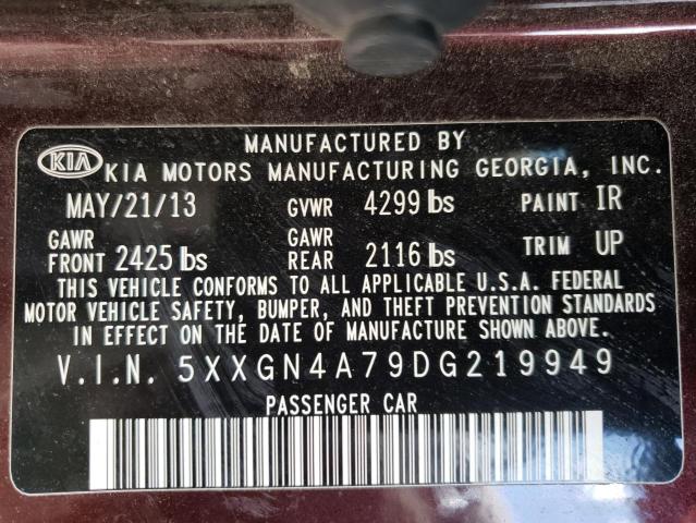 Photo 10 from auction – 2013 KIA OPTIMA EX with VIN 5XXGN4A79DG219949