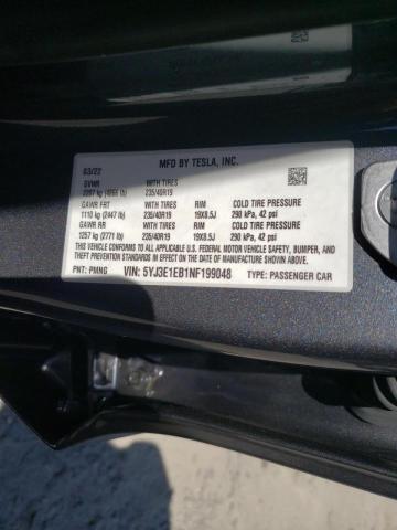Photo 10 from auction – 2022 TESLA MODEL 3 with VIN 5YJ3E1EB1NF199048