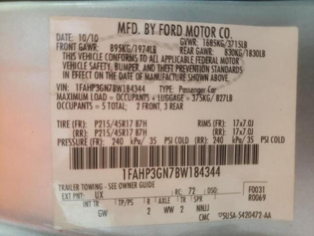 Photo 10 from auction – 2011 FORD FOCUS SES with VIN 1FAHP3GN7BW184344