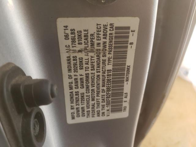Photo 10 from auction – 2014 HONDA CIVIC EX with VIN 19XFB2F88EE061818