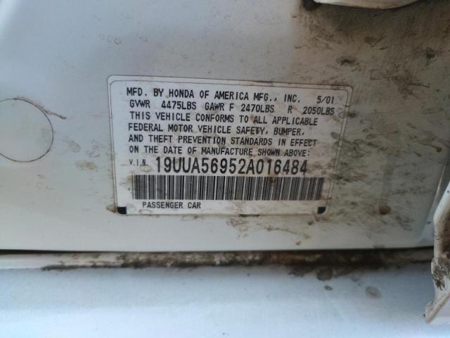 Photo 10 from auction – 2002 ACURA 3.2TL TYPE with VIN 19UUA56952A016484