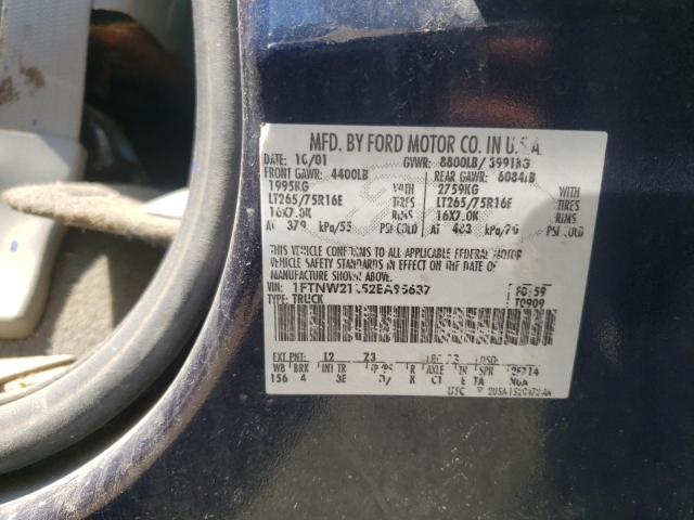 Photo 10 from auction – 2002 FORD F250 SUPER with VIN 1FTNW21L52EA95637