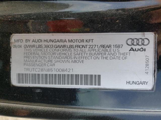 Photo 10 from auction – 2005 AUDI TT with VIN TRUTC28N851008421