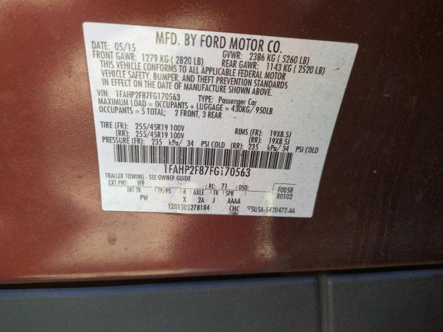 Photo 10 from auction – 2015 FORD TAURUS LIM with VIN 1FAHP2F87FG170563