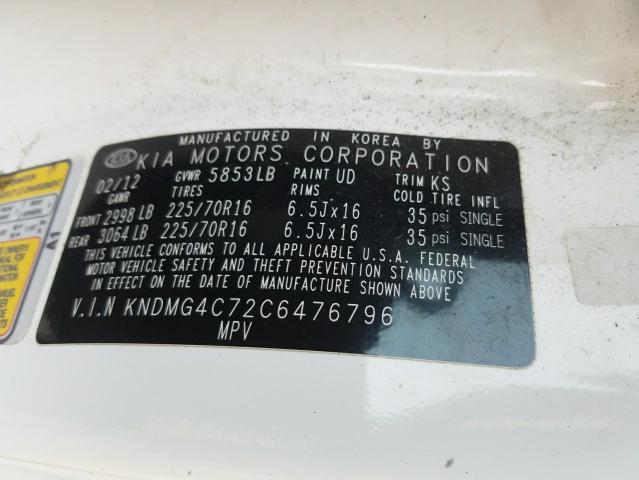 Photo 10 from auction – 2012 KIA SEDONA LX with VIN KNDMG4C72C6476796