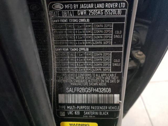 Photo 10 from auction – 2015 LAND ROVER LR2 BASE/H with VIN SALFR2BG5FH432608