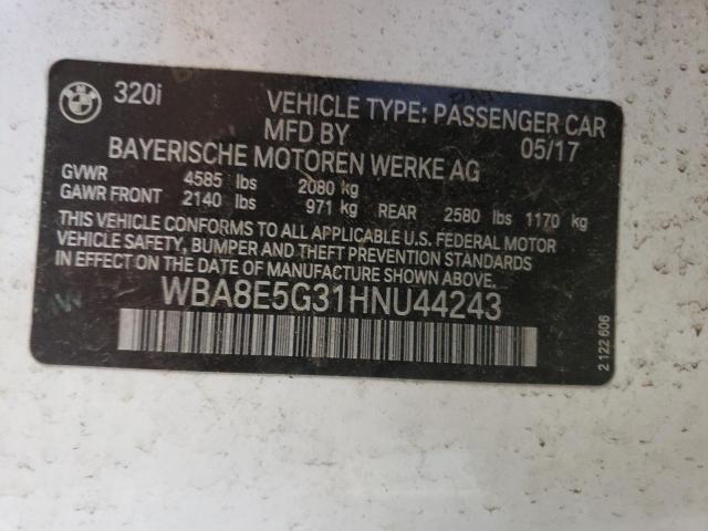 Photo 10 from auction – 2017 BMW 320 XI with VIN WBA8E5G31HNU44243