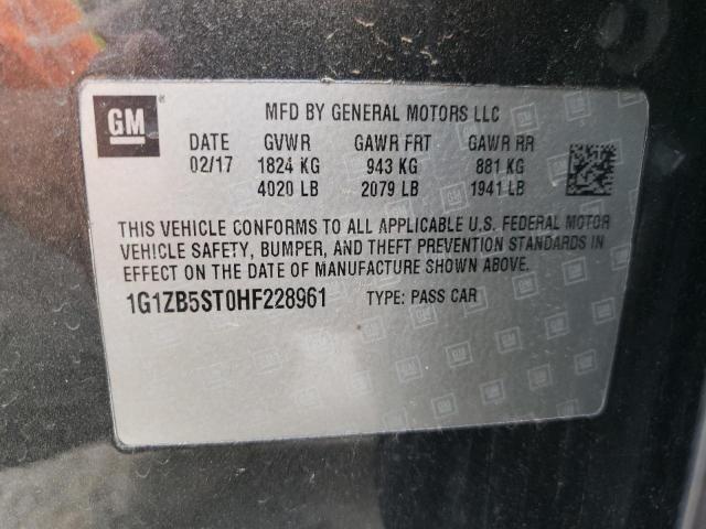 Photo 10 from auction – 2017 CHEVROLET MALIBU with VIN 1G1ZB5ST0HF228961