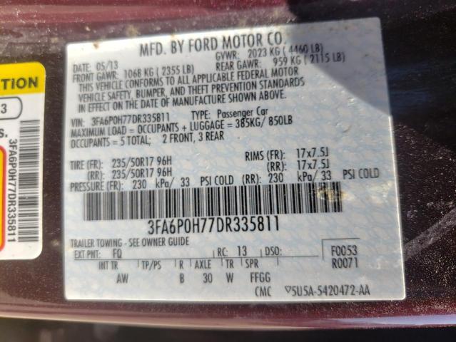 Photo 10 from auction – 2013 FORD FUSION SE with VIN 3FA6P0H77DR335811