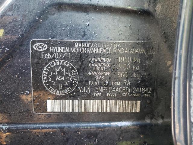 Photo 10 from auction – 2011 HYUNDAI SONATA SE with VIN 5NPEC4AC8BH241842