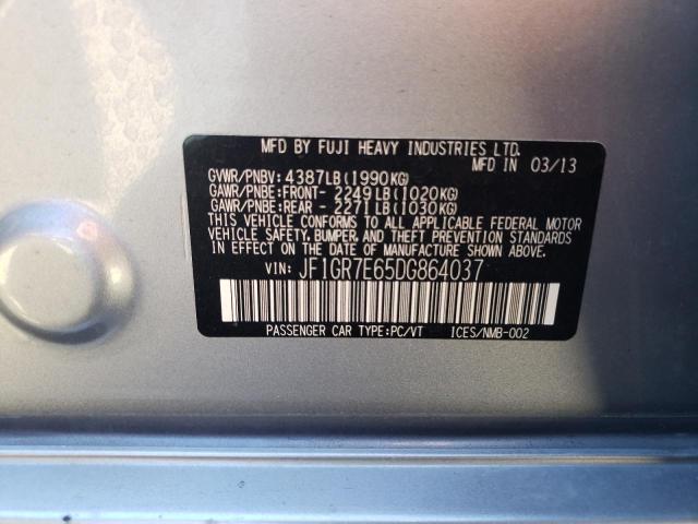 Photo 10 from auction – 2013 SUBARU IMPREZA WR with VIN JF1GR7E65DG864037
