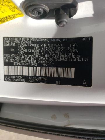 Photo 10 from auction – 2012 TOYOTA SIENNA LE with VIN 5TDKK3DC7CS184668