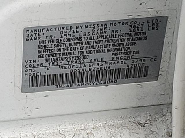 Photo 10 from auction – 2016 NISSAN SENTRA S with VIN 3N1AB7AP2GY263080