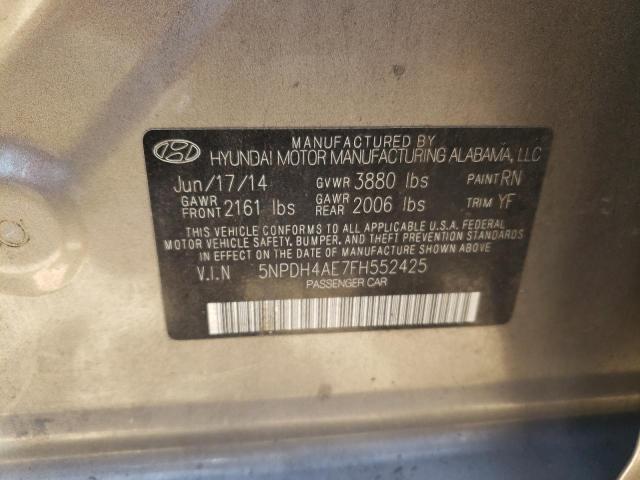 Photo 10 from auction – 2015 HYUNDAI ELANTRA SE with VIN 5NPDH4AE7FH552425