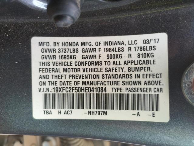 Photo 10 from auction – 2017 HONDA CIVIC LX with VIN 19XFC2F50HE041084