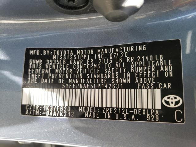 Photo 10 from auction – 2020 TOYOTA COROLLA LE with VIN 5YFEPRAE5LP142631