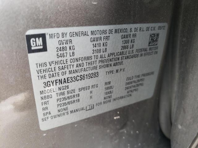 Photo 10 from auction – 2012 CADILLAC SRX LUXURY with VIN 3GYFNAE33CS619283