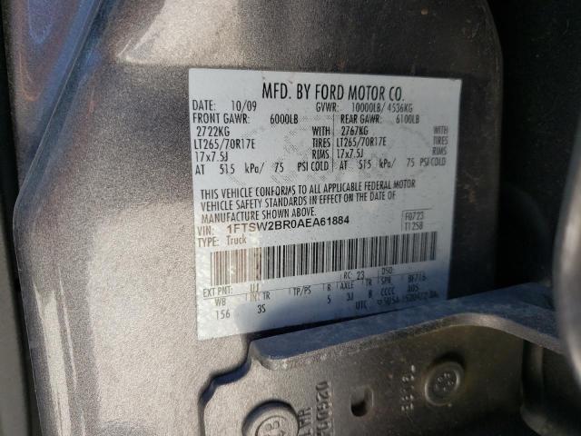 Photo 10 from auction – 2010 FORD F250 SUPER with VIN 1FTSW2BR0AEA61884