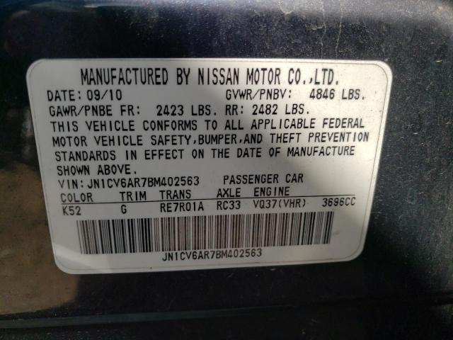 Photo 10 from auction – 2011 INFINITI G37 with VIN JN1CV6AR7BM402563