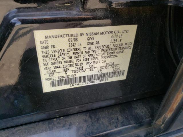 Photo 10 from auction – 2008 NISSAN ALTIMA 2.5 with VIN 1N4AL21E08N538039
