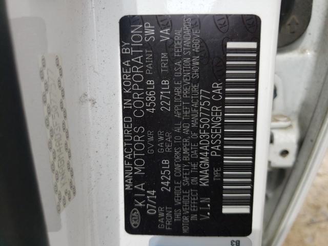 Photo 10 from auction – 2015 KIA OPTIMA HYB with VIN KNAGM4AD3F5077577