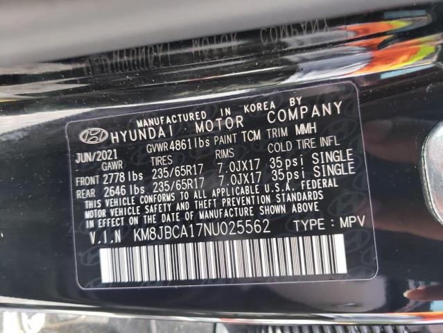 Photo 10 from auction – 2022 HYUNDAI TUCSON BLU with VIN KM8JBCA17NU025562