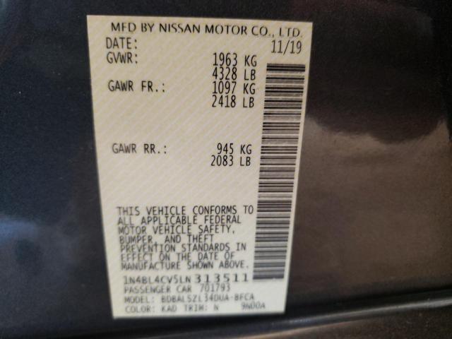 Photo 10 from auction – 2020 NISSAN ALTIMA SR with VIN 1N4BL4CV5LN313511
