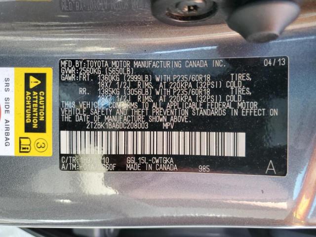 Photo 10 from auction – 2013 LEXUS RX 350 BAS with VIN 2T2BK1BA6DC208003