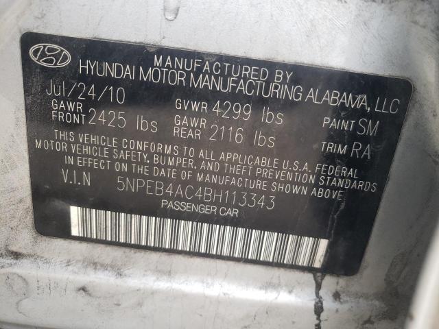 Photo 10 from auction – 2011 HYUNDAI SONATA GLS with VIN 5NPEB4AC4BH113343