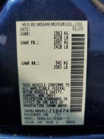 Photo 10 from auction – 2020 NISSAN ALTIMA S with VIN 1N4BL4BV4LC216474