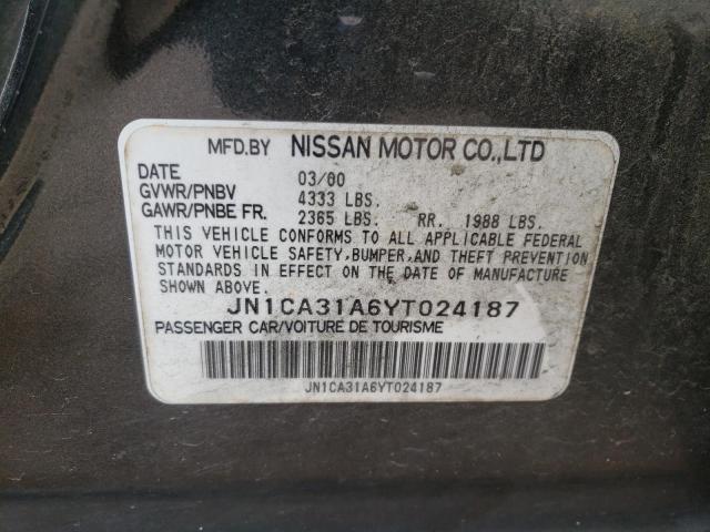 Photo 10 from auction – 2000 NISSAN MAXIMA GLE with VIN JN1CA31A6YT024187