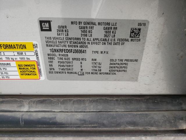Photo 10 from auction – 2015 CHEVROLET TRAVERSE L with VIN 1GNKRFED6FJ360641