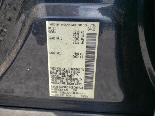 Photo 10 from auction – 2015 NISSAN ALTIMA 2.5 with VIN 1N4AL3AP9FC430664