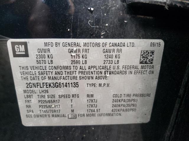 Photo 10 from auction – 2016 CHEVROLET EQUINOX LT with VIN 2GNFLFEK3G6141135