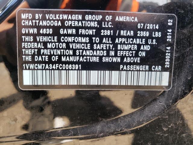 Photo 10 from auction – 2015 VOLKSWAGEN PASSAT SEL with VIN 1VWCM7A34FC006391