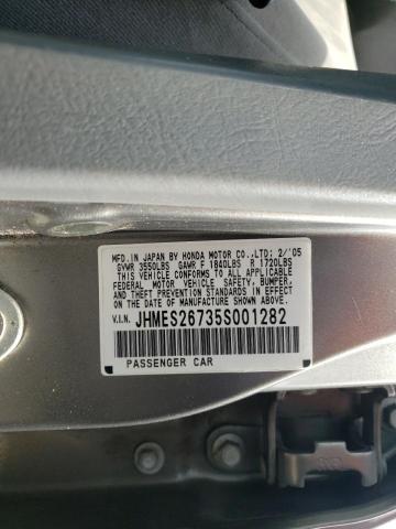 Photo 10 from auction – 2005 HONDA CIVIC EX with VIN JHMES26735S001282