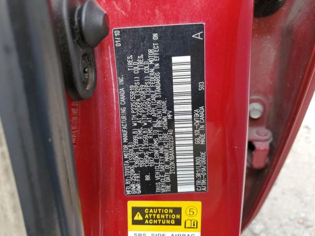 Zdjęcie 10 z aukcji – 2010 LEXUS RX 350 z VIN 2T2ZK1BAXAC023740