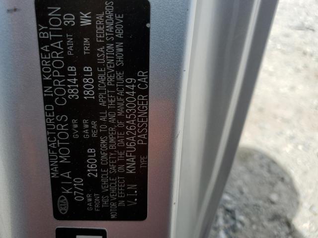 Photo 10 from auction – 2010 KIA FORTE EX with VIN KNAFU6A26A5300449