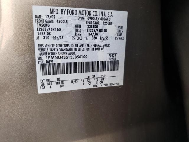 Photo 10 from auction – 2003 FORD EXCURSION with VIN 1FMNU43S13EB56100