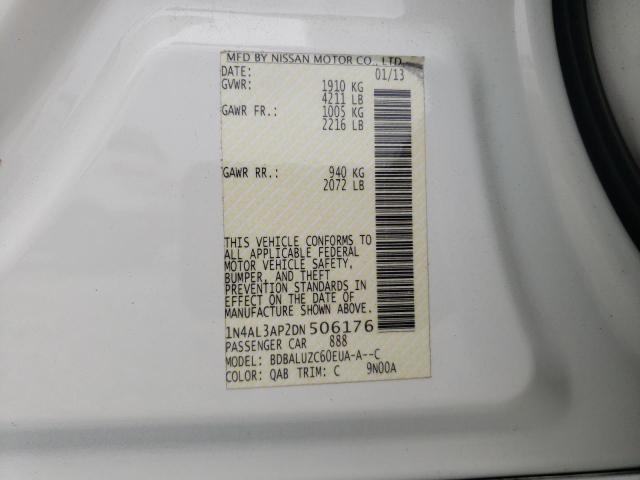 Photo 10 from auction – 2013 NISSAN ALTIMA 2.5 with VIN 1N4AL3AP2DN506176