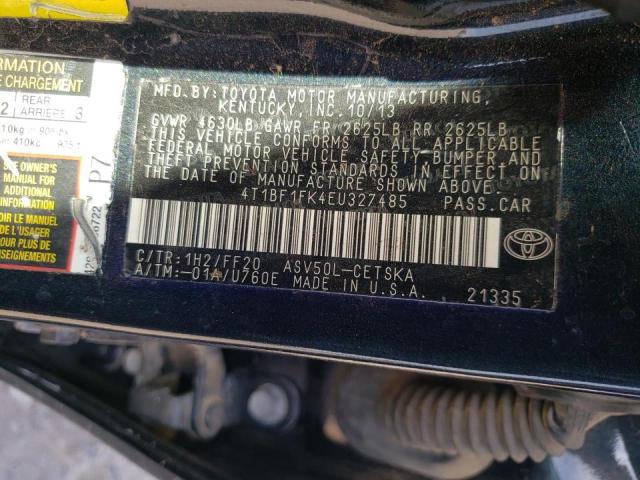 Photo 10 from auction – 2014 TOYOTA CAMRY L with VIN 4T1BF1FK4EU327485