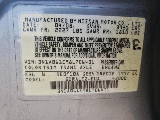Photo 10 from auction – 2008 NISSAN SENTRA 2.0 with VIN 3N1AB61E98L706431