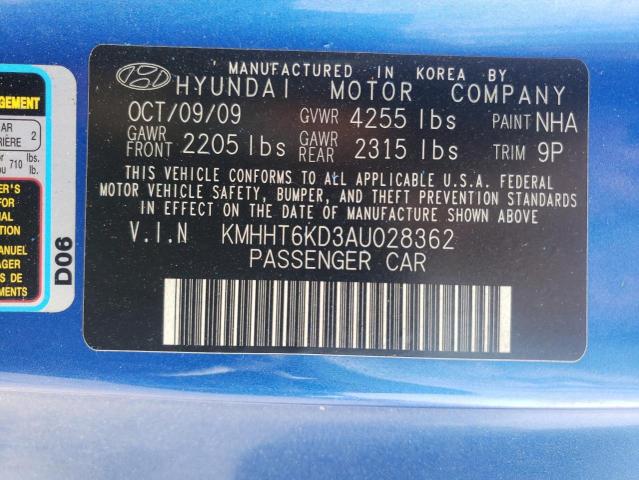 Photo 10 from auction – 2010 HYUNDAI GENESIS CO with VIN KMHHT6KD3AU028362