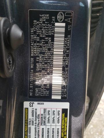 Photo 10 from auction – 2009 TOYOTA COROLLA BA with VIN 2T1BU40E99C168223